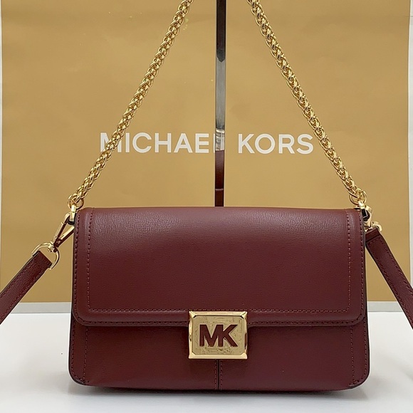 MICHAEL KORS SONIA MEDIUM EAST WEST SHOULDER CROSSBODY BAG MERLOT COLOR - Picture 3 of 16